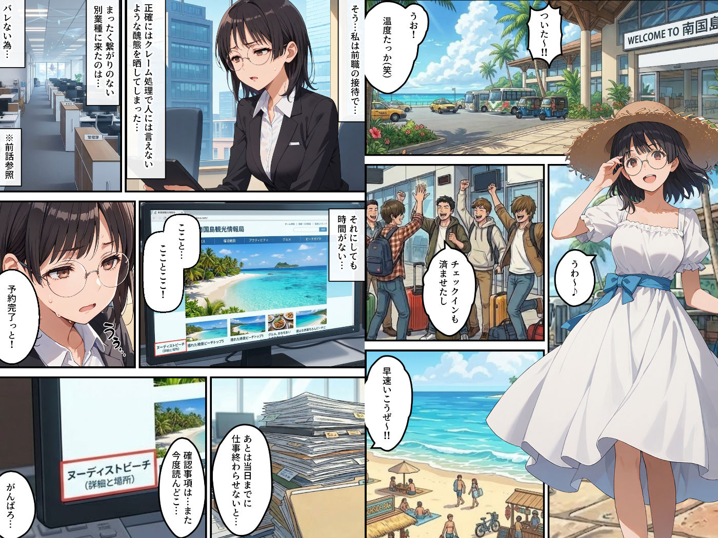 社員旅行でヌーディストビーチってバカなのか！？ー完璧新人ちゃんの失敗プラン！_1-1