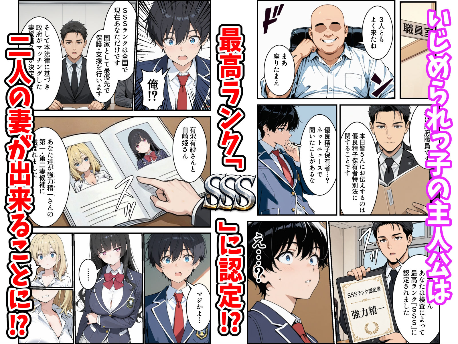 陰キャの俺がSSSランク優良精子保有者に選ばれたのでハーレム王になる話-〜いじめられっ子逆転劇〜_002