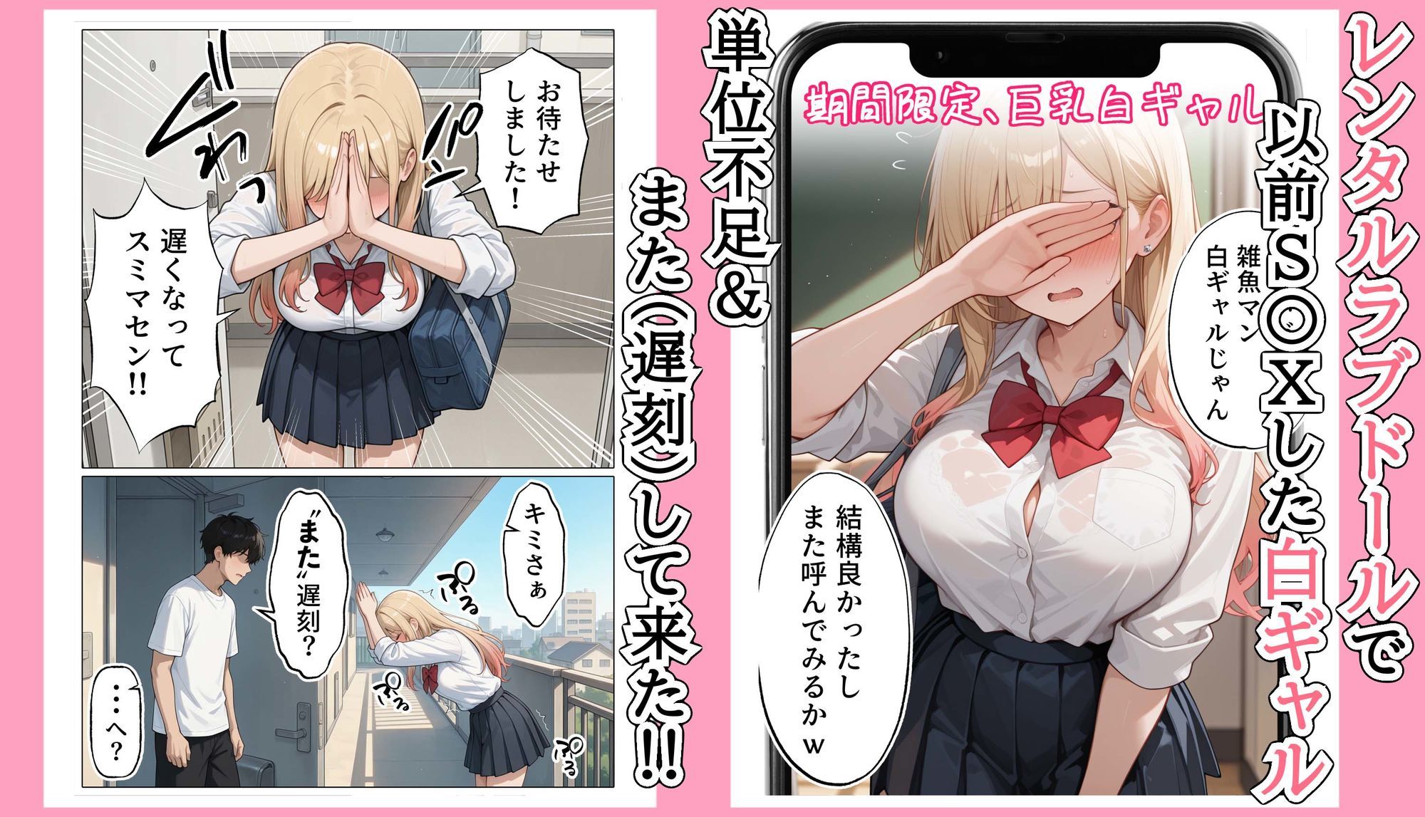 【続編白ギャルJK2】ラブドール頼んだら、白ギャルJKが来た_001